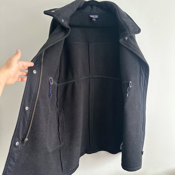 Patagonia Better Sweater‎ Fleece Black Long Coat Medium - Picture 4 of 8